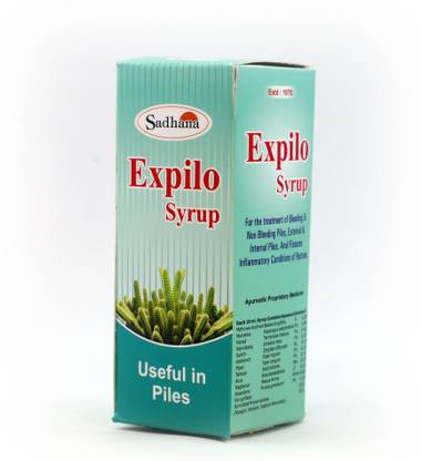 Sadhana Ayurvedics Expilo Syrup - 200 ml /Useful in Internal & External Piles, Itching, Bleeding