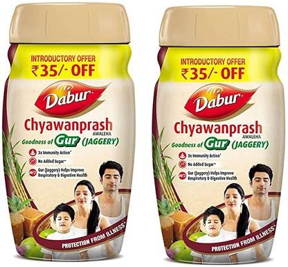 Dabur Chyawanprash Goodness of Gur(Jaggery)- 900gm|3X Immunity Action|No added Sugar