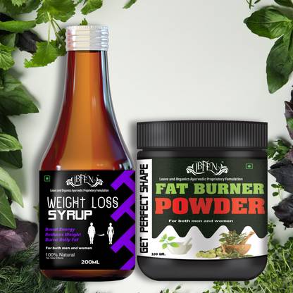 IBFEN Fat Burner Weight Loss Powder & Syrup Combo For Fast Weight Manager| Men Women