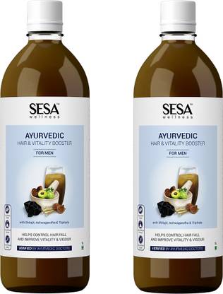 SESA Ayurvedic Hair Growth Juice for Men, Boosts Vitality & Vigour 1000ml X 2pcs