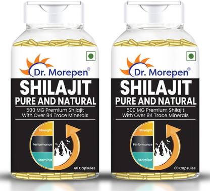 Dr. Morepen Shilajit Capsules 100% Ayurvedic Natural & Pure for Strength, Stamina & Vigor
