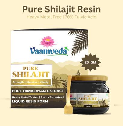 Vaamveda Shilajit Resin Liquid Form Pure Raw Himalyan|Heavy Metal Tested|Improve Vitality