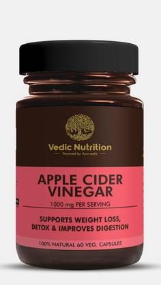 Vedic Nutrition 100 % Natural Apple Cider Vinegar Capsules Digestion & Healthy Health for Unisex