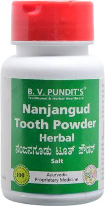 B.V. PUNDIT'S NANJANGUD TOOTH POWDER Salt Container,No preservative,No Chemicals