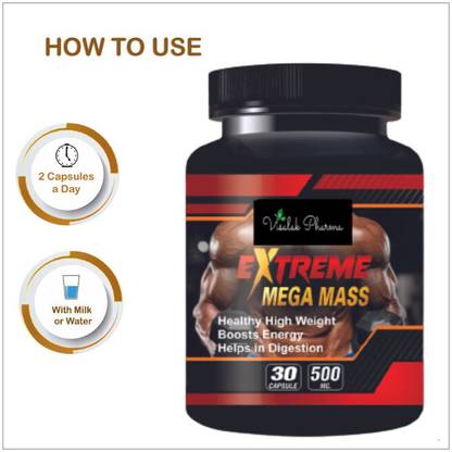 visalak pharma Extreme Mega Mass Capsules Weight Gainer Product For Mass Muscle Protein fORMULA