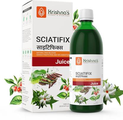 Krishna's Herbal & Ayurveda Sciatifix Herbal Juice Good Source of Calcium | Strengthens Bones and Muscles