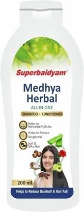 Superbaidyam Medhya Herbal All-In-One Shampoo + Conditioner - 200 ml