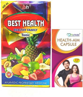 BENGAL HERBS Syrup 450ml & Health Aim 50Cap For Body Weakness (Pack Of 2)