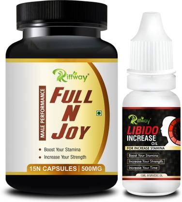 Riffway Full N Joy! Medicine & Libdo Massage Oil Stamina Capsule Combo For Men