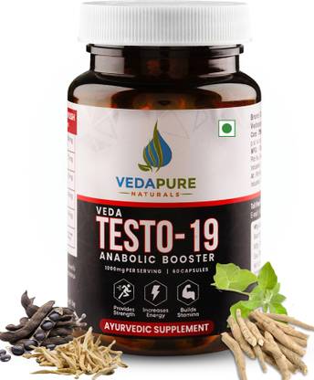 Vedapure TESTO-19 Testosterone Booster For Men Strength & Muscle Growth 1000 mg