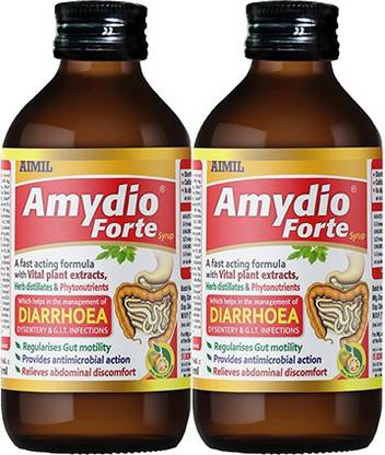 AIMIL Amydio Forte Syrup for Diarrhoea & Dysentery | Energizes Body by Replenishing Electrolyte to Prevent Dehydration (Pack of 2)
