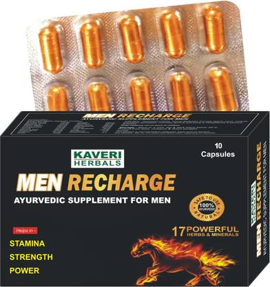 KAVERI HERBALS Men Recharge Power Capsule (Shilajit,SafedMusali,Kesar,Makardhwaj) For Men 10Cap