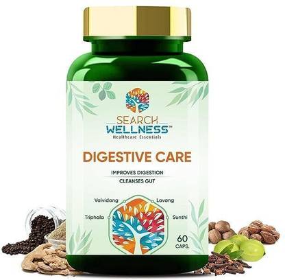 SEARCH WELLNESS Digestive Care 60 Capsules for Better Digestion & Healthy Gut Ayurvedic
