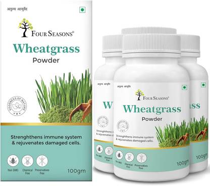 Four Seasons Wheatgrass Powder|Ayurvedic for Detoxification|High Chlorophyl|Boosts Hemoglobin