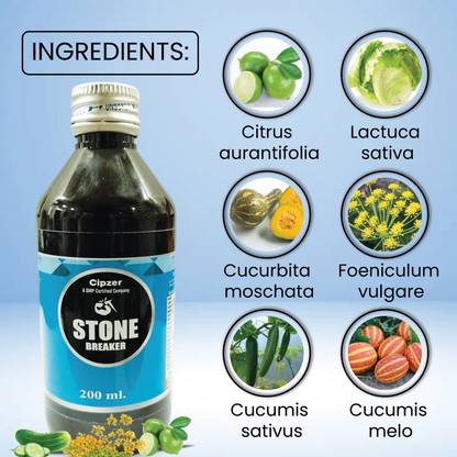 CIPZER Stone Breaker Syrup Natural supplement to eliminate kidney stones (200 ML)