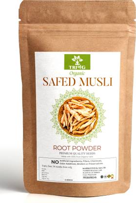 Trivang Organic 50gm Safed Musli Powder | Ayurvedic Support for Vitality |No Additives