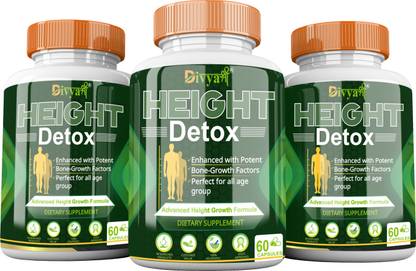 Divya Shree Height Detox Pack of 3 for Height Gain Height Increasing & Growth Bones Increase