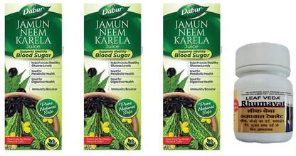 डाबर Jamun Neem Karela Juice For Blood Sugar With Leaf Rhumawat 20 Tab