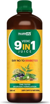 Health Ally Ayurvedic 9 in 1 Diabetes Control Juice,Manage Good Metabolism & Natural Insulin