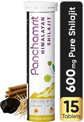 Panchamrit 600mg Pure Shilajit Effervescent Tablets With Ashwagandha| Boost Stamina Tablets