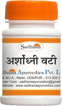 Sadhana Ayurvedics Arshodhni vati-10 Gm/Used in Piles of both Bleeding & Non-Bleeding