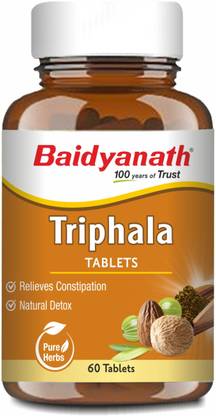 Baidyanath Triphala Tablets- An Ayurvedic Formulation | Helpful in Relieves Constipation, Acts as Natural Detoxifier | Good for Eyes and Effective in Weight Loss | 60TB