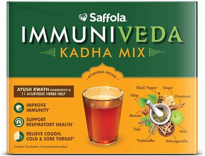 Saffola Immuniveda Kadha Mix, Ayurvedic Immunity Booster with Ayush Kwath