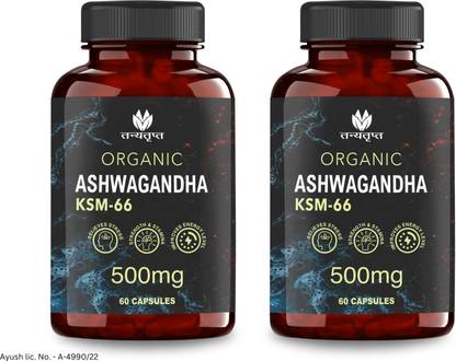 Tanyatrapt KSM 66 Ashwagandha | Rejuvenate Mind & Body | For Stress | 500mg (2x60 capsules)
