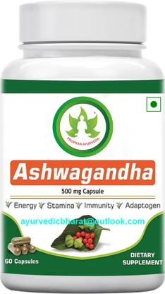 PROPKAR AYURVEDA ASHWAGANDHA 500MG AYURVEDIC CAPSULES 60veg capsules pack of 1