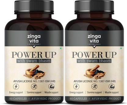 Zingavita Power Up Testo Supplement for Men, Shilajit Gold Capsules for Peak Performance