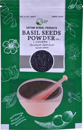 SATYAM HERBAL PRODUCTS Basil Seeds Powder for Weight Management and Digestive Aid (Pack of 1, 100gm)