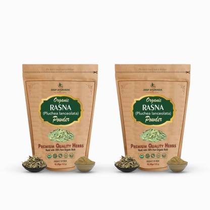 Deep Ayurveda Organic Rasna Powder (Pluchea lanceolata) | Pack of 2