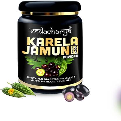 Vedacharya Karela Jamun Powder – 100% Natural Herbal Supplement | Supports Health Digestion