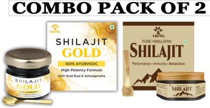 Trivang Shilajit Gold Resin with 10G Shilajit Resin| | Contains 24C Gold | 100% Natural