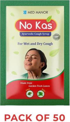 no kas Ayurvedic Dry & Wet Cough Syrup|Sore Throat|Tulsi,Yashtimadhu,Kantakari,Pipali