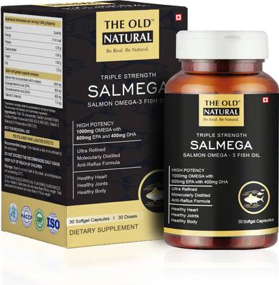 The Old Natural Salmega Triple Strength Salmon Omega-3 Fish oil Tablets 1800mg