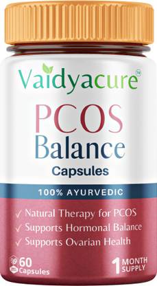 Vaidyacure PCOS PCOD Ayurvedic Medicine for Delayed Irregular Periods 60 Capsules for Women