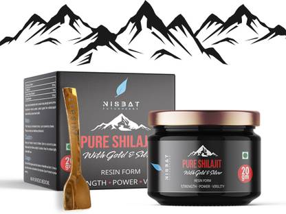 Nisbat Futurherbs NF1 Pure Himalyan Shilajit Resin With Gold & Silver Strength Power Stamina 20g