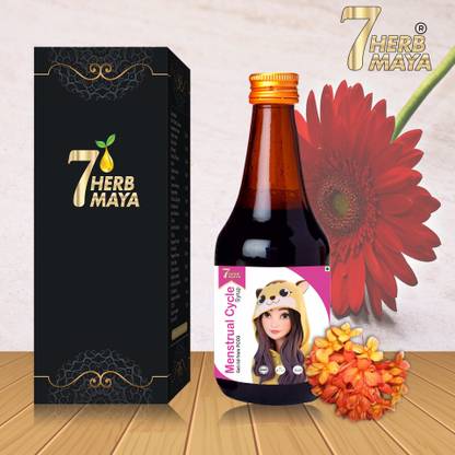 7Herbmaya Menstrual Cycle Syrup for Abdominal Pain, Urinary Disorders 200ml(pack of 3)