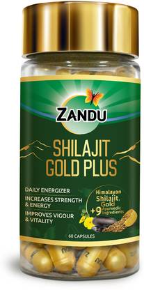 ZANDU Shilajit Gold Plus| 100% Pure Himalayan Shilajit + 24K Gold + 9 powerful herbs