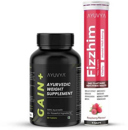 Ayuvya Ayurvedic Immunity Booster Fizzhim & Gain+ Weight Gainer