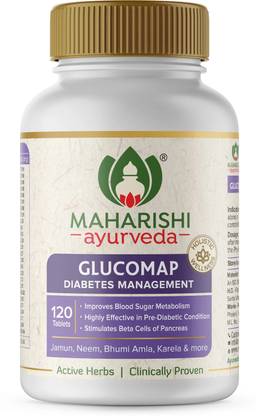 MAHARISHI ayurveda Glucomap, Diabetes Management, Jamun, Karela, Neem, Control Blood Sugar levels