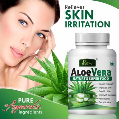 Riffway Aloe Vera Natural, Wellness Aloe Vera Capsule Prevents Dark Spots & Acne