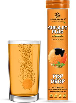 Nutriherbs Shilajit Effervescent Tablets, with Ashwagandha | For Strength, Stamina & Power