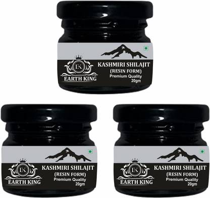 EARTH KING Pure Kashmiri Shilajit/Shilajit Resin (Semi Liquid) for Strength & Power – 60Gm