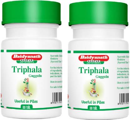 Baidyanath Triphala Guggulu 80 Tablets (80 Tablets X 2)
