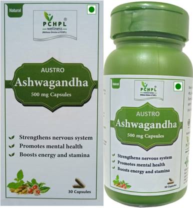 Austro Labs ASHWAGANDHA 500MG CAPSULES FOR BRAIN HEALTH,NERVOUS SYSTEM,MEMORY,ENERGY,STEMINA