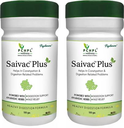 PCHPL Wellness Saivac Plus 2x100g - Fast Relief Ayurvedic Isabgol for Constipation & Digestion