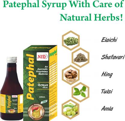 NORTH INDIA PHARMA Patephal Syrup useful in the treatment of constipation, gas, acidity