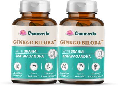 Vaamveda Ginkgo Biloba Capsules,Brahmi Ashwagandha Ginkgo Biloba Extract Capsules for Men